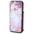 For iPhone 14 Grid Texture Card Bag Phone Case with Lanyard(Rose Gold)