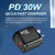 PD30W USB-C / Type-C + QC3.0 USB Charger with 1m USB to Type-C Data Cable, AU Plug(Black)