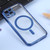 For iPhone 14 MagSafe Electroplating Straight TPU Phone Case (Dark Blue)