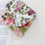 For iPhone 12 mini Water Sticker Flower Pattern PC Phone Case(White Backgroud Pink Rose)