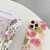 For iPhone 12 mini Water Sticker Flower Pattern PC Phone Case(White Backgroud Red Flower)
