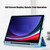 For Samsung Galaxy Tab S9 Acrylic 3-folding Painted Smart Leather Tablet Case(Waves)