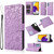 For Samsung Galaxy A72 5G / 4G Skin Feel Embossed Sunflower Horizontal Flip Leather Case with Holder & Card Slots & Wallet & Lanyard(Purple)