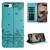 For iPhone 7 Plus / 8 Plus Cat Embossing Pattern Leather Phone Case with Lanyard(Blue)