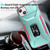 For iPhone 15 Plus Sliding Camshield Holder Phone Case(Grey Green + Pink)