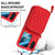 For OPPO Find N2 Flip Rhombic Texture Card Bag Phone Case with Dual Lanyard(Red)