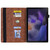 For Samsung Galaxy Tab A9 Splicing Shockproof Leather Tablet Case(Brown)