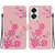 For OnePlus Nord 2T Crystal Texture Colored Drawing Leather Phone Case(Cherry Blossoms)