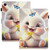For Samsung Galaxy Tab A9 Coloured Drawing Stitching Smart PU Tablet Case with Sleep / Wake-up Function(Rabbit)
