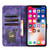 For iPhone XR Butterfly Cat Embossing Flip Leather Phone Case(Purple)