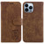 For iPhone 14 Pro Little Tiger Embossed Leather Phone Case(Brown)