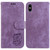 For iPhone XS Max Little Tiger Embossed Leather Phone Case(Purple)