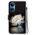 For Honor X7 Crystal Texture Colored Drawing Leather Phone Case(Crystal Peony)