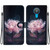For Nokia 1.4 Crystal Texture Colored Drawing Leather Phone Case(Purple Peony)