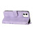 For iPhone 12 mini Line Pattern Skin Feel Leather Phone Case(Light Purple)