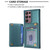 For Samsung Galaxy S22 Ultra 5G BF25 Square Plaid Card Bag Holder Phone Case(Green)
