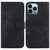 For iPhone 15 Pro 7-shaped Embossed Leather Phone Case(Black)