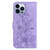 For iPhone 15 Pro Lily Embossed Leather Phone Case(Purple)