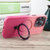 For iPhone 14 Pro Gradient MagSafe Holder Liquid TPU Hybrid PC Phone Case(Pink Red)