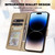 For iPhone 14 Pro Max Cute Pet Series Color Block Buckle Leather Phone Case(Khaki)