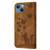 For iPhone 13 mini Butterfly Cat Embossing Flip Leather Phone Case(Brown)