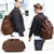 AUGUR 1039 Men Retro Canvas Backpack Shoulders Laptop Bag(Yellowish-brown)