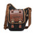 AUGUR 2136 Men Multi-function Retro Canvas Knight Bag Shoulder Messenger Crossby Bag (Black)