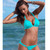2 PCS 2 in 1 Sexy Large Swimsuit Push Up Bikini Women Swimwear Beach Bikini Female Swimsuit Swimming Bathing Suit, Size:XXL(Sky Blue)