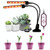 LED Clip Plant Light Timeline Remote Control Full Spectral Fill Light Vegetable Greenhouse Hydroponic Planting Dimming Light, Specification: Four Head UK Plug