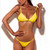 2 PCS Padded Push Up Ladies Beach Wear Printed Bandage Bikini Set, Size:L(Yellow)