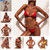 2 PCS Padded Push Up Ladies Beach Wear Printed Bandage Bikini Set, Size:L(Yellow)
