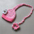 Children Photography Clothing Hand-knitted Horizontal Striped Wool Long Tail Cap with Flower(Pink)