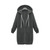 Women Hooded Long Sleeved Sweater In The Long Coat, Size:L(Dark Grey)