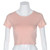 Round Neck Exposed Navel Shirt Body Short Sleeve T-shirt, Size: M(Pink)