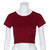 Round Neck Exposed Navel Shirt Body Short Sleeve T-shirt, Size: M(Wine Red)