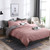 Bedding Set Solid Plaid Side Bed Comforter Duvet Cover Sheet Set, Size:200*230cm(2x Pillowcase,1x Quilt(Pink) Bedding Set Solid Plaid Side Bed Comforter Duvet Cover Sheet Set, Size:200*230cm(2x Pillowcase,1x Quilt(Pink)