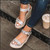 Fish Mouth Wedge Bottom Belt Buckle Hemp Rope Women Sandals, Size:43(Snake)