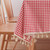 Tassel Lace Daisy Print Cotton Linen Tablecloth, Size:140x180cm(Red Plaid)
