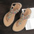 Female Rhinestones Flats sandals, Shoe Size:40(Gold Color Drill)