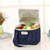 Large Oxford Cloth Insulation Bag Portable Lunch Bag Color Square Outdoor Picnic Bag(Navy Dot)