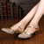 Women Shoes Sequined Soft-Heeled Latin Heels, Size:34(Gold)