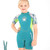 DIVE & SAIL M150656K Children Diving Suit 2.5mm One-piece Warm Swimsuit Short-sleeved Cold-proof Snorkeling Surfing Anti-jellyfish Suit, Size: M(Green)