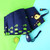 Creative Cute Cartoon Children Full Automatic Sun Umbrella Folding Vinyl Umbrella(Navy)