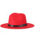 Men Fedoras Women Jazz Hat Black Woolen Blend Cap Outdoor Casual Hat(Red)