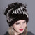 Rex Rabbit Fur Woven Female Models Leather Warm Thickening Colorful Knit Hat(color1)