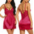 3 PCS Sexy Lingerie Women Silk Lace Casual Loose Solid Sleeveless Dress Nightgown Sleepwear, Size:S (Red)