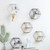 Hanging Wrought Iron Hexagonal Grid Wall Shelf Home Decoration(Black)