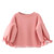 Autumn and Winter Warm Cute Puff Sleeve Top Heart-shaped Embroidered Sweatshirt Girls Tops, Height:110cm(Pink)