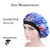 2 PCS Women Satin Night Sleep Cap Hair Bonnet Hat Silk Head Cover Wide Elastic Band(Leopard)