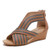Women Summer Slope Heel Sandals Fashion Bohemian Style Fish Mouth Shoes, Size: 40(Brown)